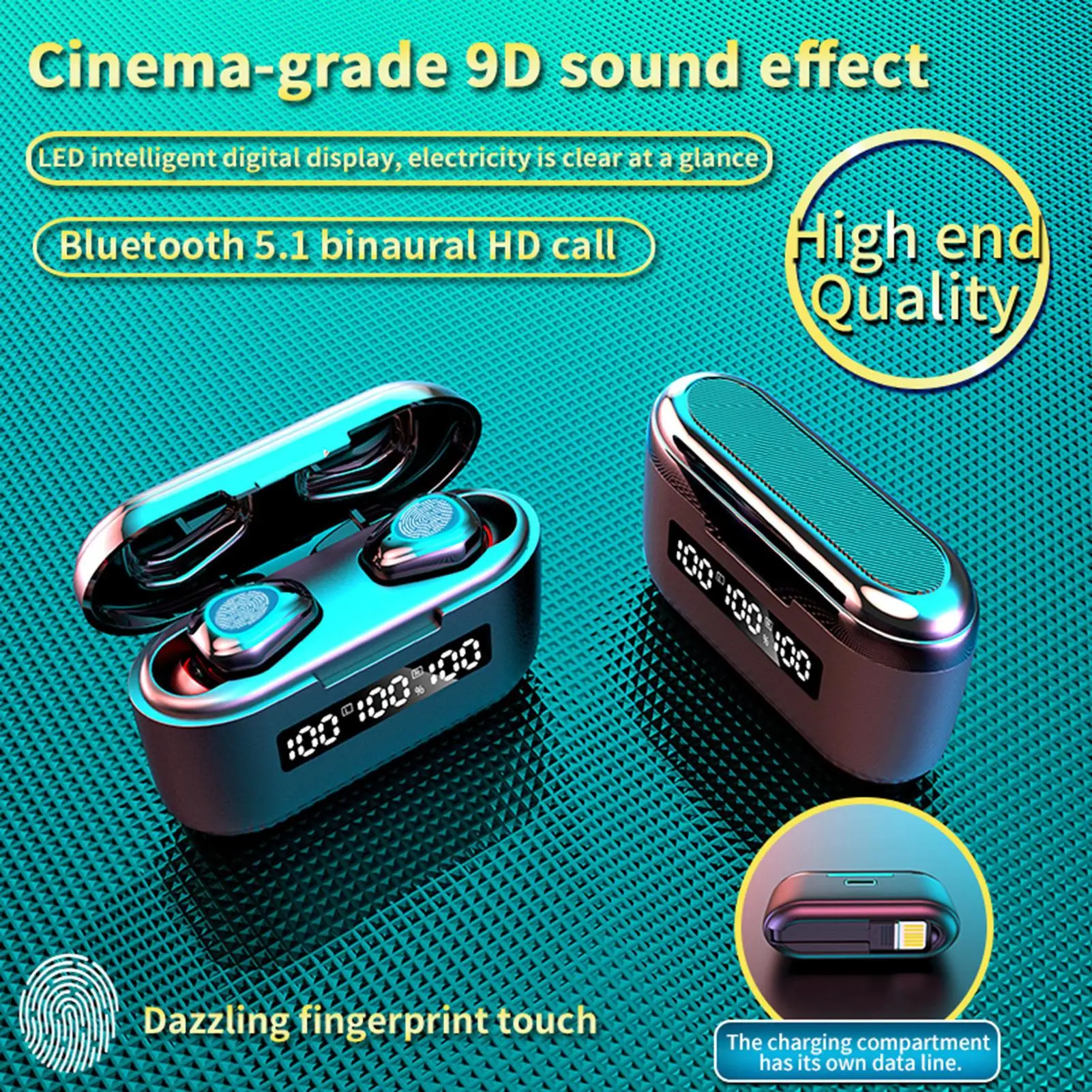 G40 Wireless Headset TWS Bluetooth Earphone 9D HD Touch Contorl 5 1 Bluetooth Wireless Bluetooth Headset Portable Audio
