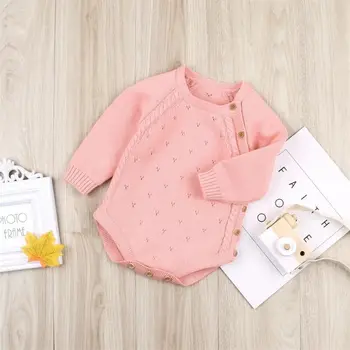 

Spring Winter Baby Girls Boy Rompers Pure Cotton Long Sleeve Jumpsuit Clothes Knitted Warm Rompers Baby Girls Boys Clothes
