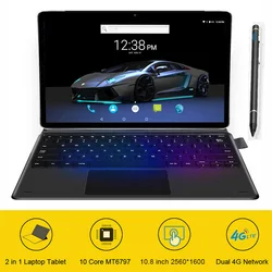 Tablette pc de bureau de 10.8 pouces, 2 en 1, Android, 4G, pour jeux GPS, caméra de 13mp, double Wifi, déverrouillage par reconnaissance faciale, 10 cœurs, 10.8 pouces 