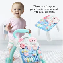 6-18 месяцев малыш игрушка-ходунок первый шаг Автомобиль многофункциональная тележка ходунки сидя-к-стенд музыкальные ходунки регулируемый винт