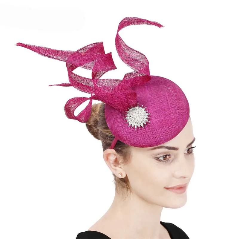 FS Royal Pearl Women Wedding Hats Fascinator Hat Cocktail Elegant Party Rose Fedoras Hats With Church Ladies Derby Hats Bride 04