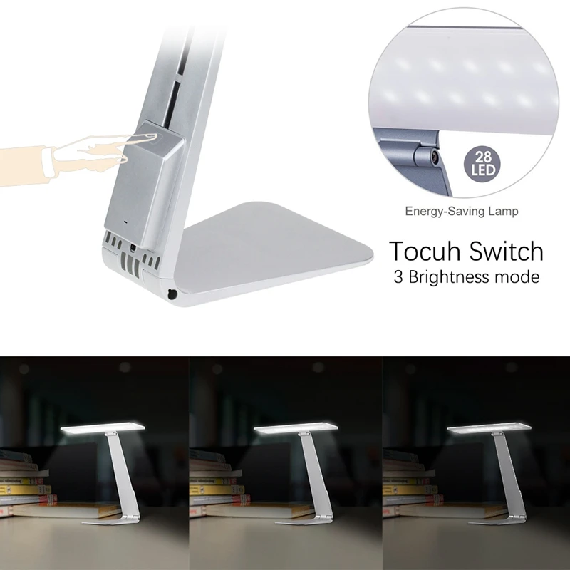 ABUI-ультратонкий Mac стиль 200lm Led 3 режима затемнения нажмите переключатель настольная лампа встроенный Аккумулятор настольная лампа мягкий светильник ночник Li