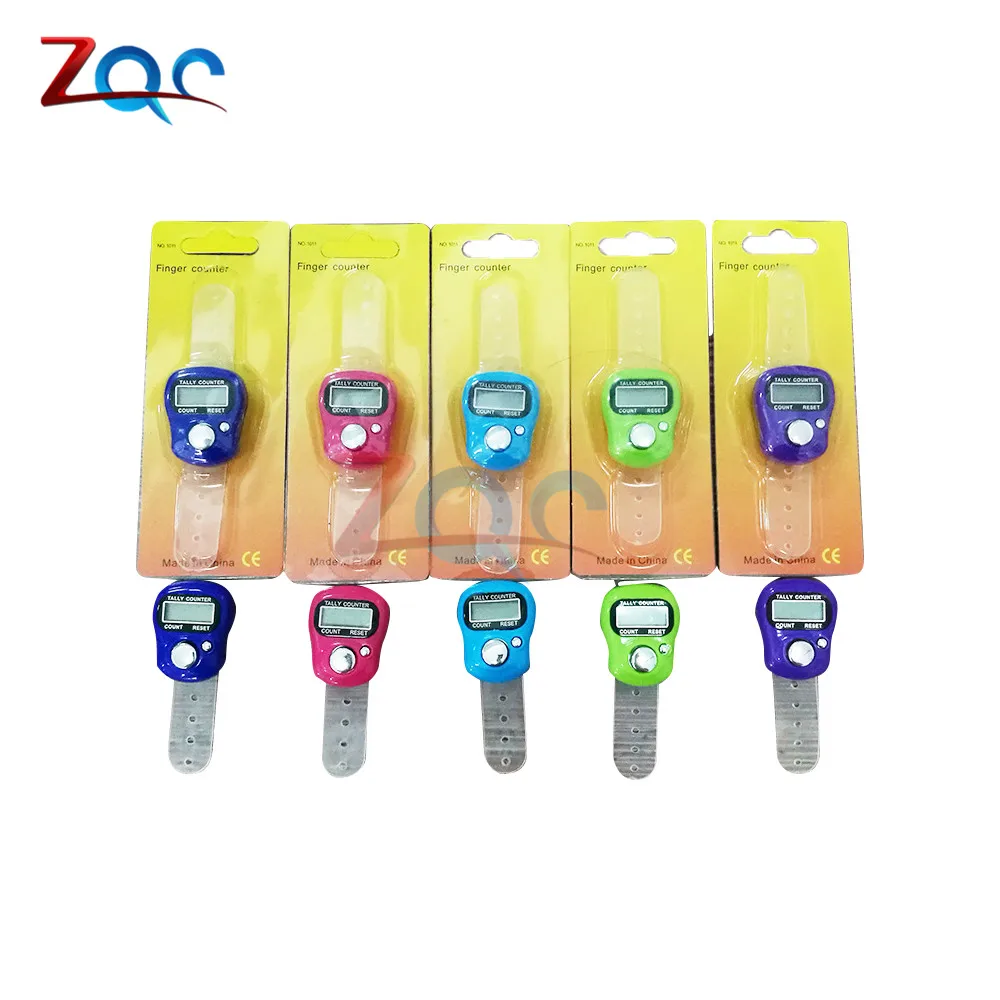 Portable Electronic Digital Counter Mini LCD Hand Held Finger Ring Tally Counter Stitch Marker Plastic Row hand tally counter electronic counter