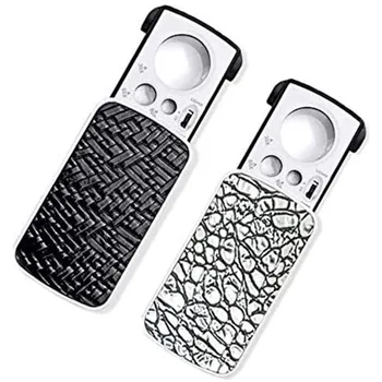 

Jewelers Eye Loupe, Small Portable Magnifier with Led and UV Light for Gems Jewelry Diamonds Rocks Stamps Coins 2 Pack
