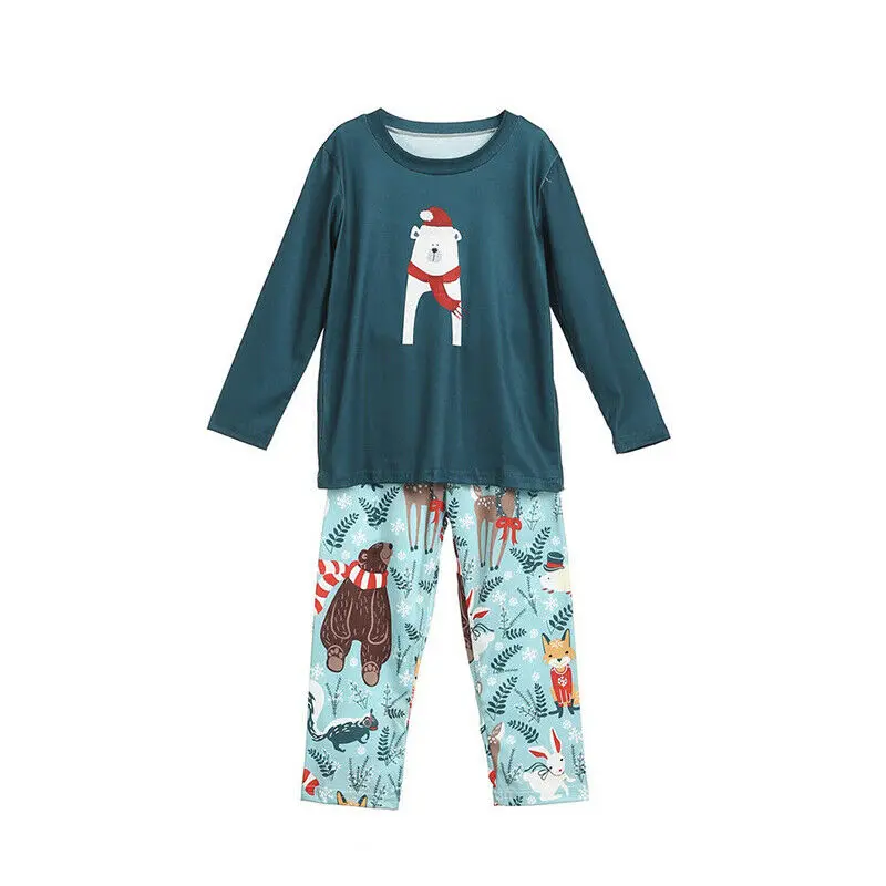 Комплект одинаковых рождественских пижам для всей; одежда для сна с Санта-Клаусом для взрослых, женщин и детей; одежда для сна; пижамы; Рождественский комплект