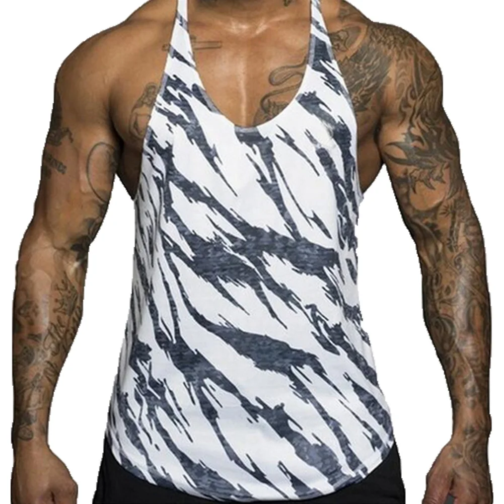 

Gym Men Muscle Sleeveless Tank Top Tee Shirt Bodybuilding Sport Fitness Vest Stringer Camo Tee
