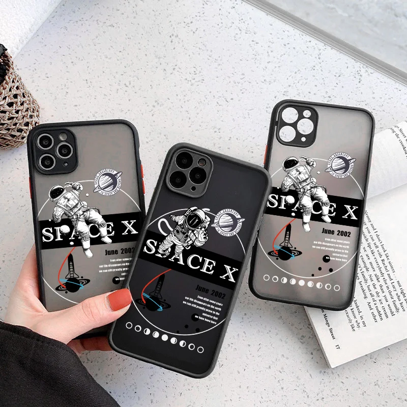 Cartoon Space Painting Phone Case For iPhone 13 11 12 Pro Max XS Max X XR SE 2020 7 8 Plus 12 Mini Camera Protection Back Cover