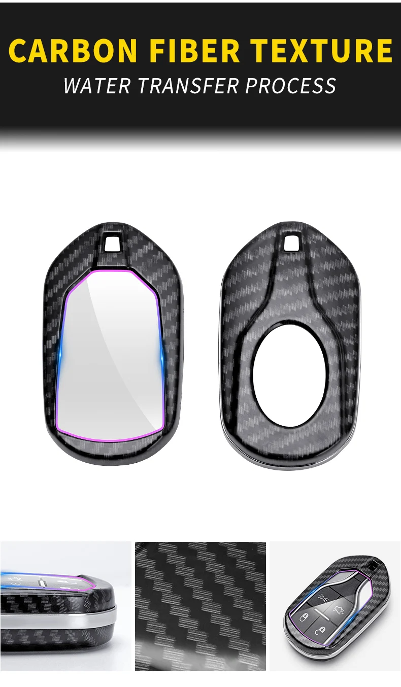 Carbon Fiber Car Smart Key Cover Case Fob For Maserati Levante Ghibli Quattroporte GT Granturism GranCabrio Protect Shell - H7b544926ce834a2fbc13d2fad943bf55S