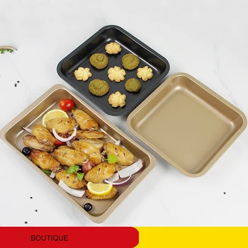 

Rectangular Baking Tray 11inch 7.5inch Nonstick Carbon SteelBaked Chicken Wing Biscuit Cake Baking Pan Cake Tools Baking Tools