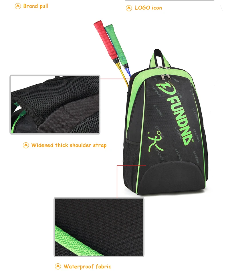 Рюкзак с рисунком волана портативный Спортивный Теннисный Сквош ракетка сумка 1-2 ракетки для бадминтона теннисная тренировочная сумка для мужчин и женщин Raquette