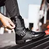 2022 Winter New Men's Plus Velvet Trend Korean Men's Leather Boots All-match Tooling Shoes Denim Mid-high Army Boots Men ► Photo 3/6