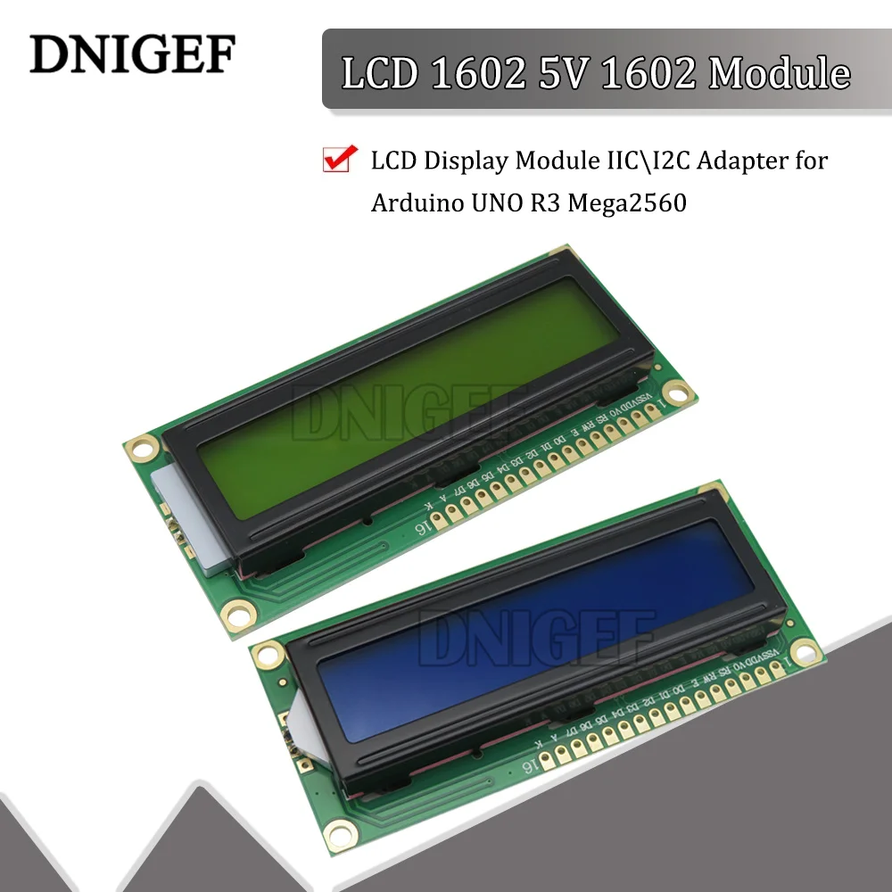 Модуль DNIGEF LCD 1602 5 В зеленый \ синий экран 16x2 символов модуль ЖК-дисплея IIC I2C