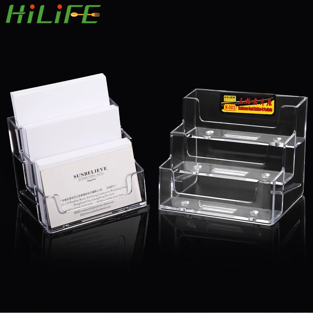 HILIFE прозрачный 1 шт. Настольный держатель для визиток стол Полка коробка для хранения эксклюзивный для выставки пластик