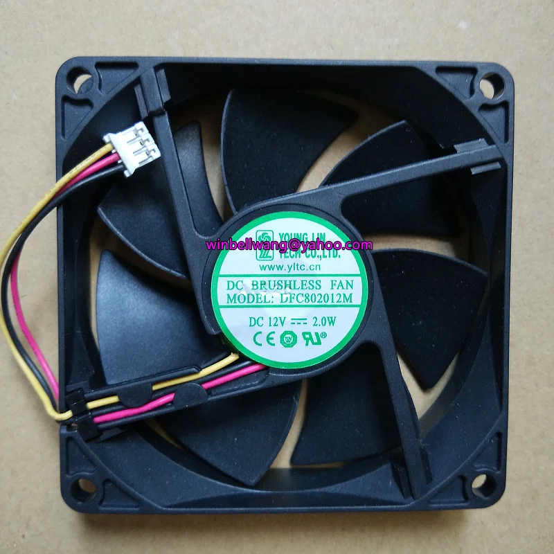 

Brand new YOUNG LIN 80*80*20mm 8cm chassis fan DFC802012M 12V 2W low noise 3wires ~