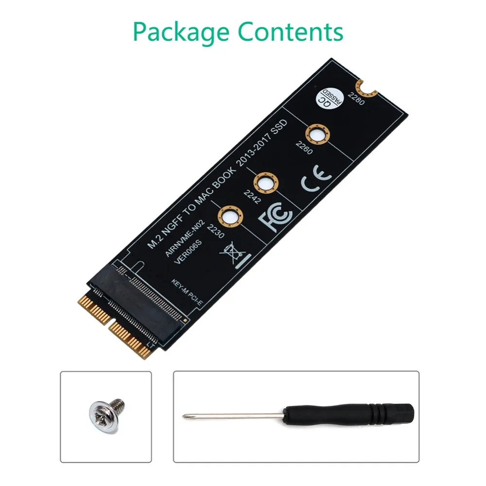 M.2 PCIE NVME SSD Convert Adapter Card for MacBook Air Pro Retina 2013 2017  NVME/AHCI SSD Upgraded For A1465 A1466 A1398 A1502|Add On Cards| -  AliExpress