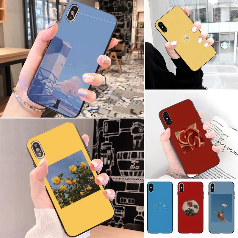 Stile Semplice Sfondo Colorato Cassa Del Telefono Per Il Iphone 11 Pro Max 8 7 6 6s Plus Xr Xsmax X Xs Se Copertura Del Telefono Paracolpi Per Telefono Aliexpress