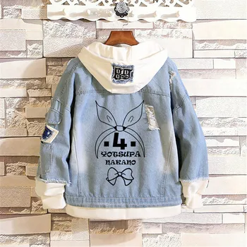 

Anime Jeans Coat Go-Toubun no Hanayome Nakano Miku Cosplay Casual Jacket Spring Autumn Hooded Sweatshirt Denim Tops Unisex Outwe