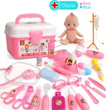 26 шт./компл. ролевая игра имитация врача инструменты игрушки чехол для переноски дресс-игры с электронный стетоскоп для