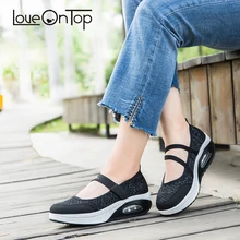 Дизайн; Летняя женская обувь на плоской платформе; женская обувь из сетчатого материала с воздушной подушкой; Повседневная дышащая обувь Mary Jane на плоской подошве