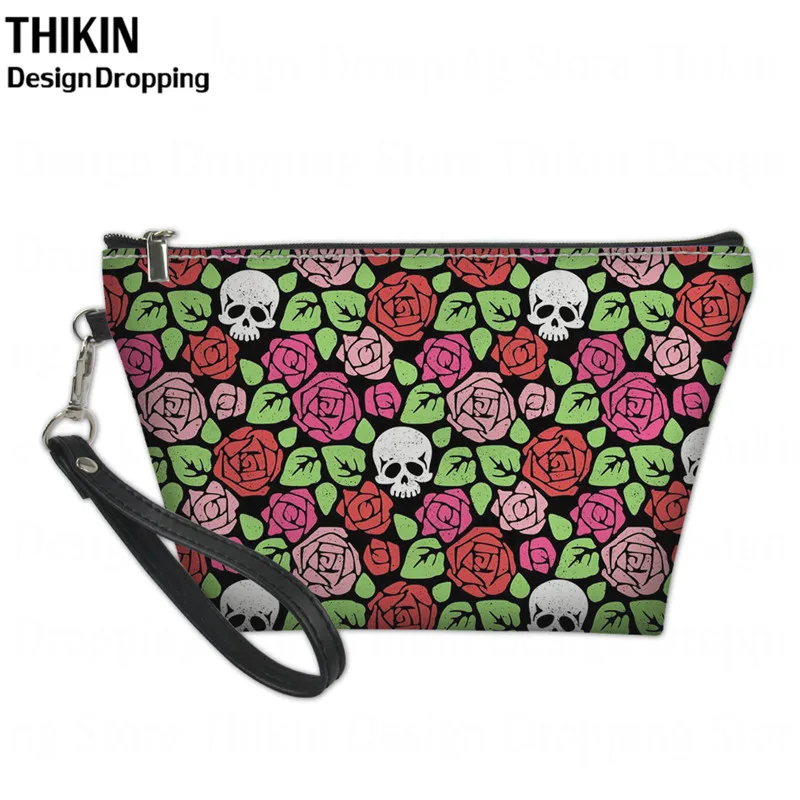THIKIN Sugar Skull цветочный принт женская косметичка Органайзер дорожная сумка модный красивый чехол для макияжа сумка для женщин Набор для стирки сумки - Цвет: as picture