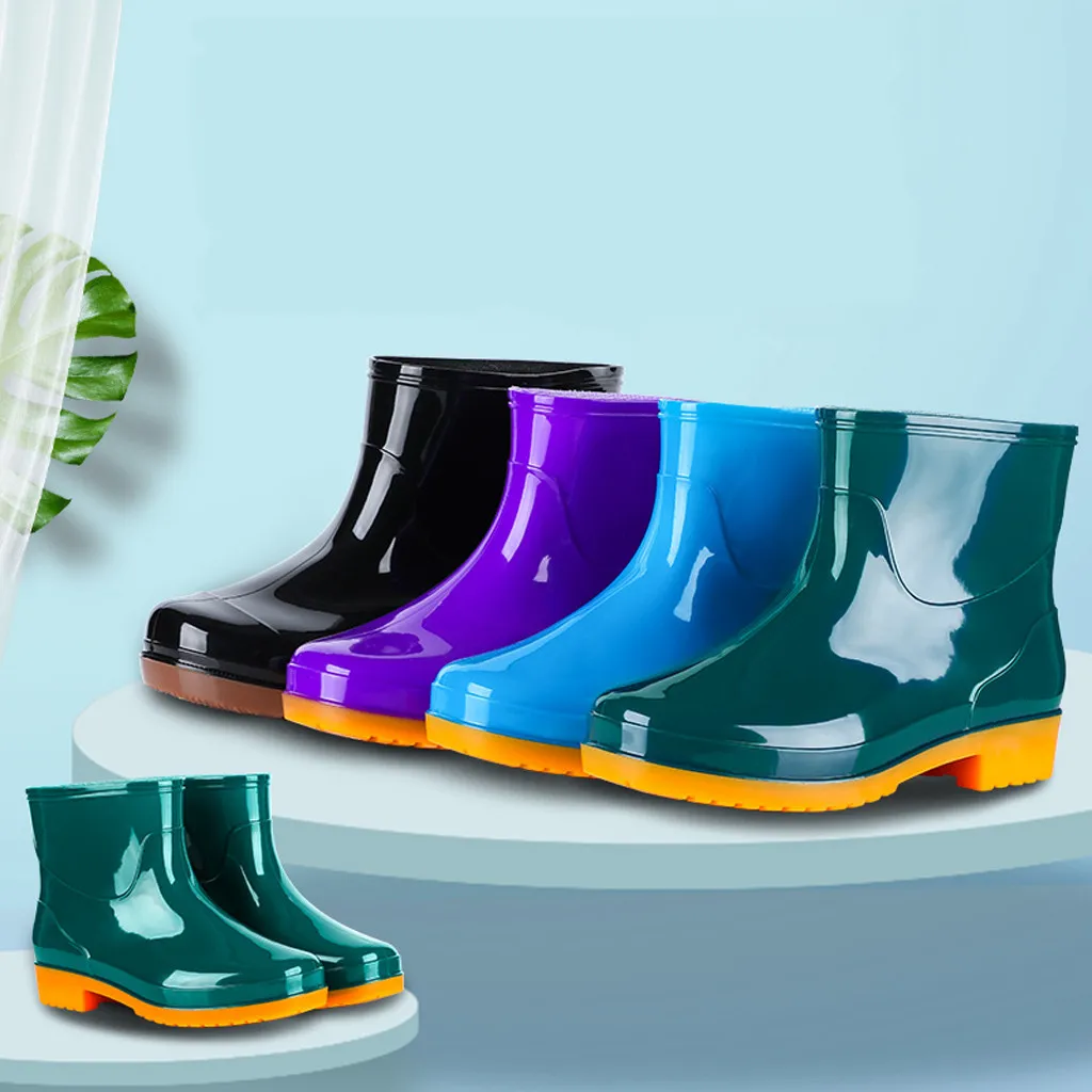 JAYCOSIN женские ботинки; женская обувь для дождливой погоды в стиле панк; теплые зимние ботинки для дождливой погоды средней высоты; Водонепроницаемая Обувь для улицы; зимние ботинки; Женская водонепроницаемая обувь