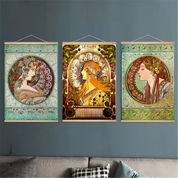

MARIA MUCHA DECORATIVE PICTURE AMERICAN ETHNIC STYLE HANG PICTURE CREATIVE LIVING ROOM SOFA BACKGROUND WALL DECORATIONS X1906
