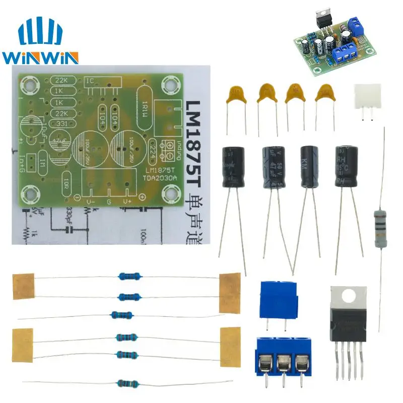 LM1875T mono boom level power 30W amplifier board speaker PCB production DIY kit LM1875 | Электронные компоненты и