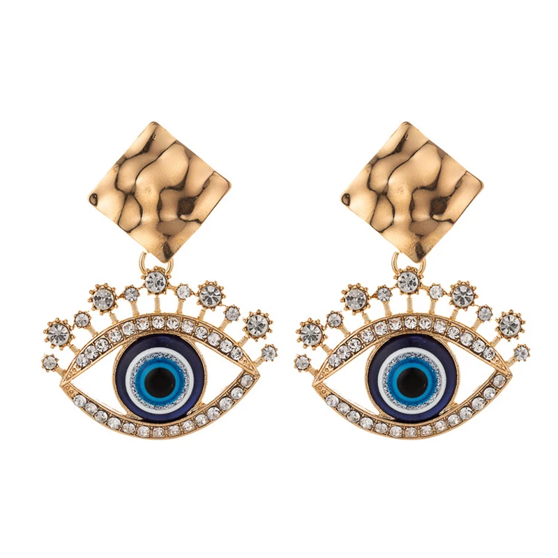 Dangle earrings drop earrings long earrings crystal tassel earrings Rhinestone Evil Eye Statement Tassel Dangle Earrings for Women