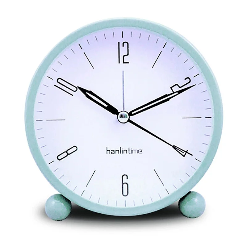 

3 Inch Round Metal Clock Simple Fashionable Student Silent Alarm Clock Desk Decoration Luminous Alarme for Kitchen Dining Room