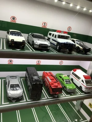 1:64 Underground Parking Lot  4 Layers Display Cabinet For Model Car Storage Box Scene Decoration 4