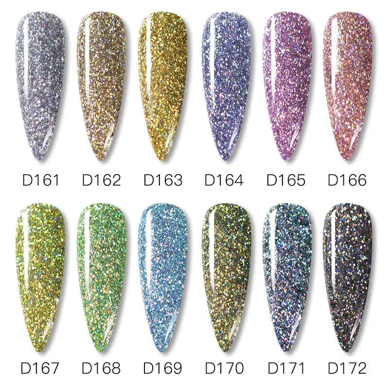 ROSALIND Dip Powder Nail Art Polish Nail Powder Nail Glitter Nail Pigment Nail Flakes Nail Powder Set Holographic Glitter Gradient Shining Chrome Pigment Dipping Powder Set Nail Flakes Sequins