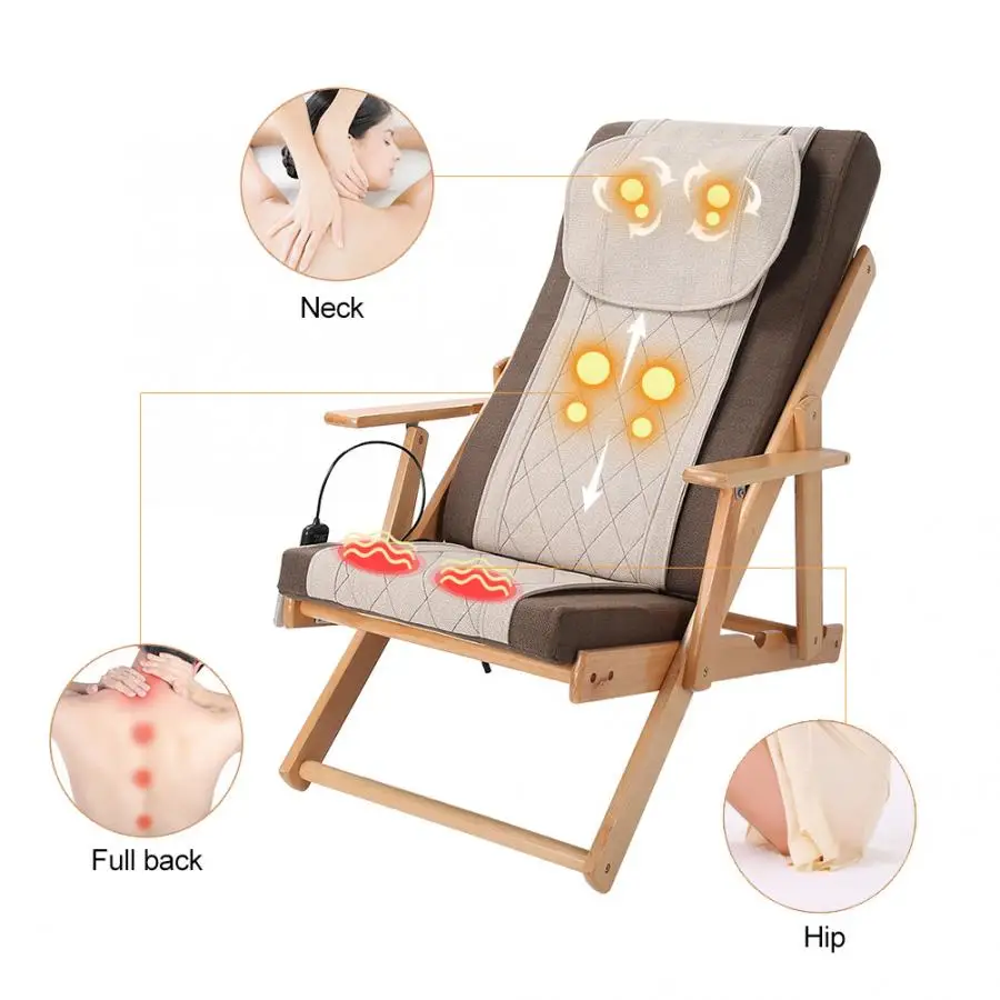 Складное регулируемое массажное кресло с пультом дистанционного управления для шеи, плеч, спины и ног, облегчающее боль