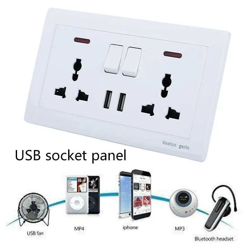 Настенная розетка домашнее улучшение двойной USB Панель адаптер пластина отель