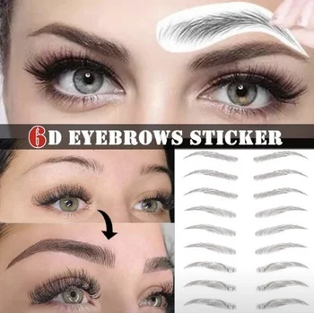 

6D Eyebrows Makeup Waterproof Lasting Eyebrow Tattoo Sticker Water-based Brow Stickers False Eyebrows Cosmetics