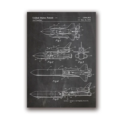 Скандинавские принты космическое искусство научное настенное искусство космический челнок патент чертеж ВИНТАЖНЫЙ ПЛАКАТ Холст Живопись Домашний Декор модульная - Цвет: Nordic LXR3977-02