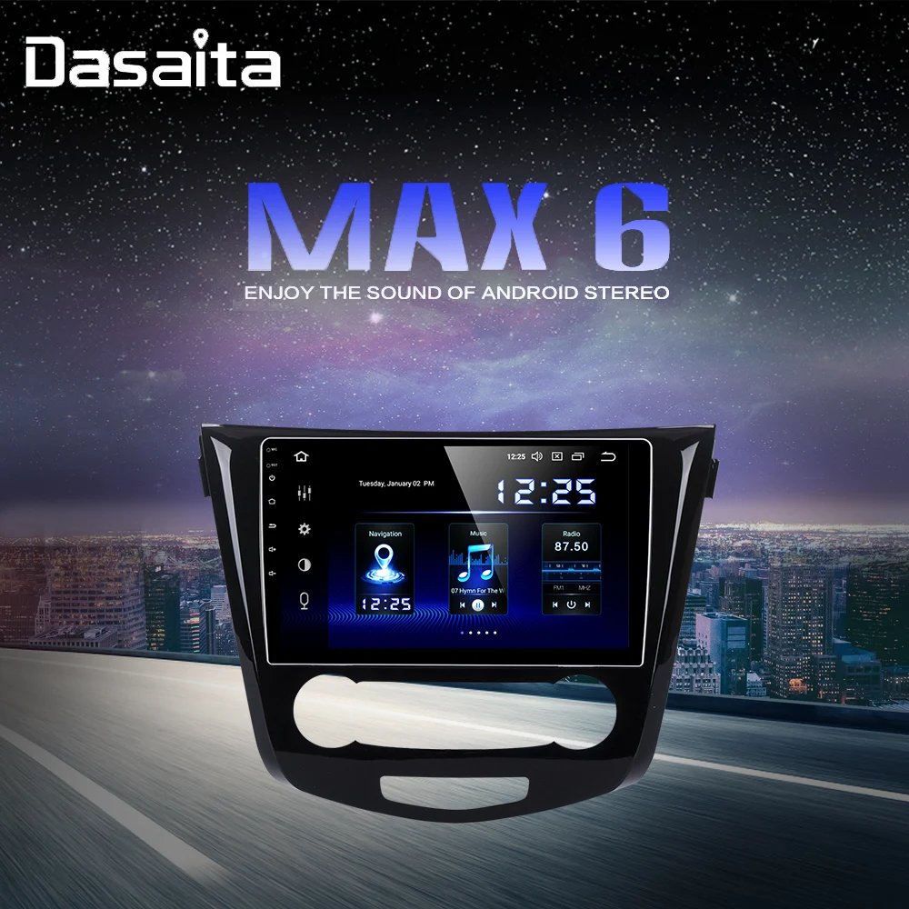 

10.2" One Din Android 9.0 Car GPS Radio Player for Nissan Qashqai 2014 2015 with 64G ROM 4G RAM Auto Multimedia