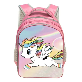 

Hot 13 inch Dabbing Unicorn Backpack School Bags Cute Printed School Back pack for Girls Bookbag Children Gift Customized