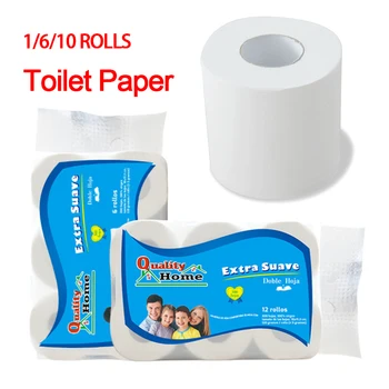 

6Roll Soft Toilet Paper Three Layer Skin-friendly Toilet Tissue Paper Towels Home Bath Toilet Roll Toilet Paper