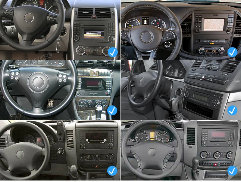 Perfect A-Sure 1 DIN Octa Core 4GB Android 9.0 Car Radio GPS DVD Player Navigation For Mercedes-Benz A/B Sprinter Vito Viano VW Crafte 7