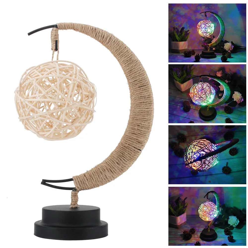  Handmade Crafts LED Night Light Moon Lamp Retro Decorative Desk Table Lamp Birthday Christmas Gifts