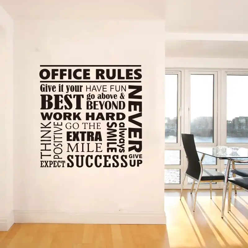 Oficina Reglas Collage Trabajo En Equipo Etiqueta De La Pared