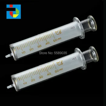 

Cleaning reusable glass syringe injector sampler 50ml Glass syringe supply for inkjet printer cleaning 7pcs/lot