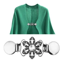 Женский кардиган клипсы футболка большого размера платья зажим для шали Блузка свитер рубашка воротник застежки винтажные Цветочные заколки броши