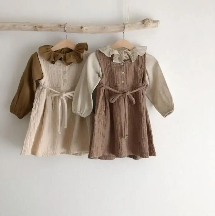 Honey Angle/весенне-Осенняя детская рубашка для девочек хлопковые топы с длинными рукавами для девочек, корейские однотонные пуловеры для младенцев, одежда для девочек