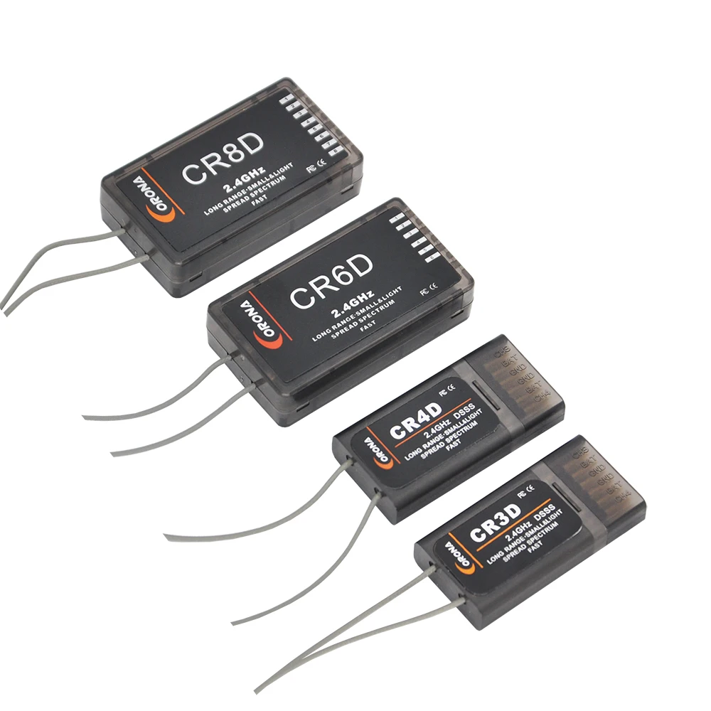 

Corona CR3D/CR4D/CR6D/CR8D 2.4G 3CH 4CH 6CH 8CH Receiver Compatible with CT8F/CT8J /CT8Z/CT3F/ V2 DSSS RC Air Plane Drone