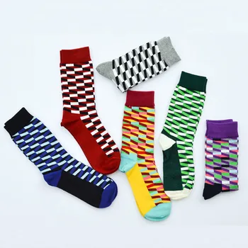 

Men's Casual Cotton colored matching tube Socks Design Multi-Color Socks