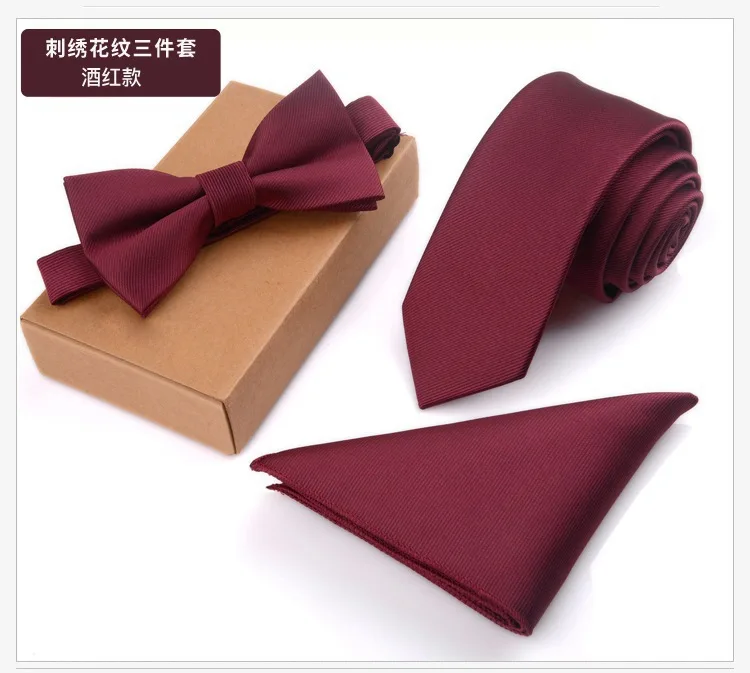 Men Bow Tie and Handkerchief Set 3 PCS