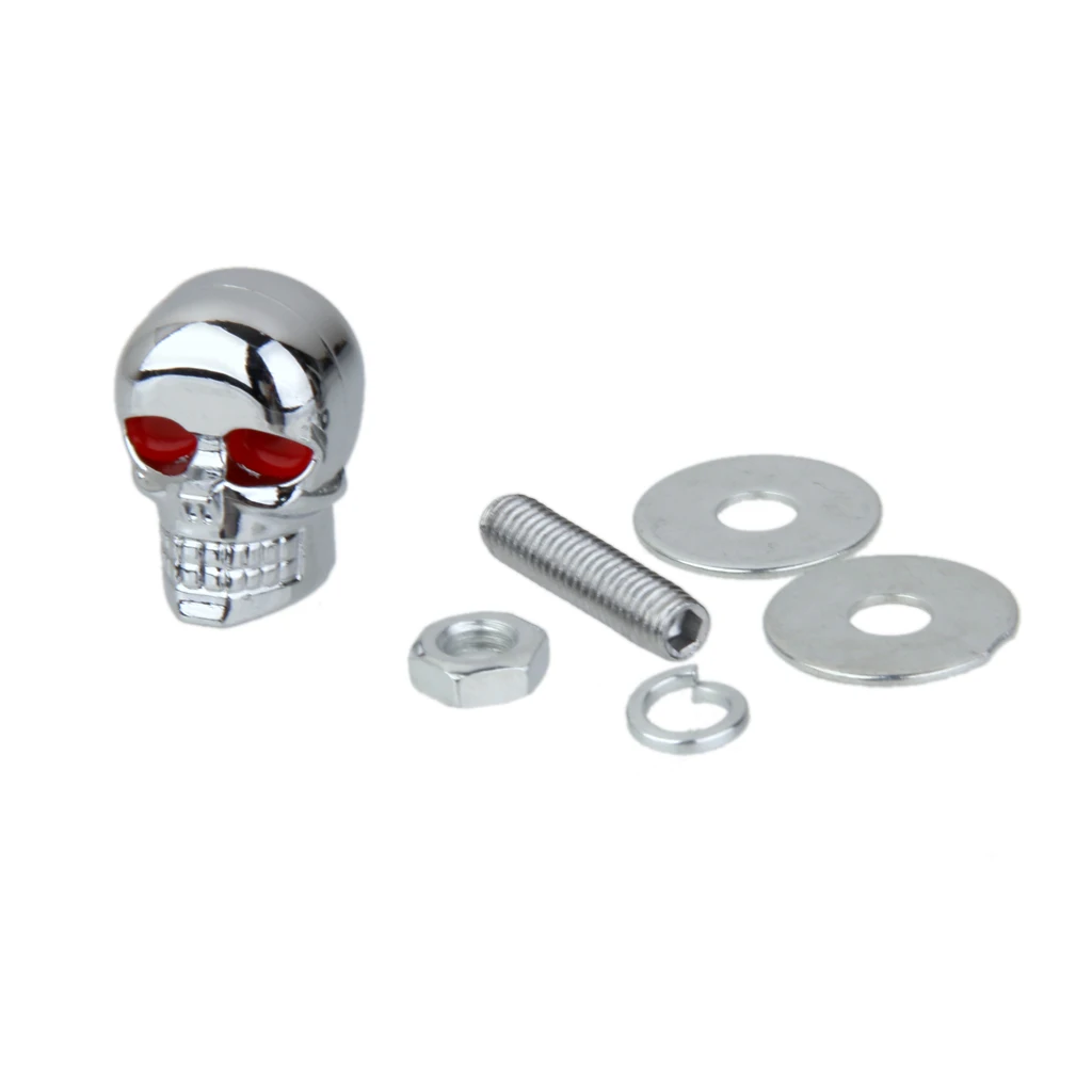 10pcs Motorcycle Skull Caps License Plate Frame Bolts Screw Tag Fasteners