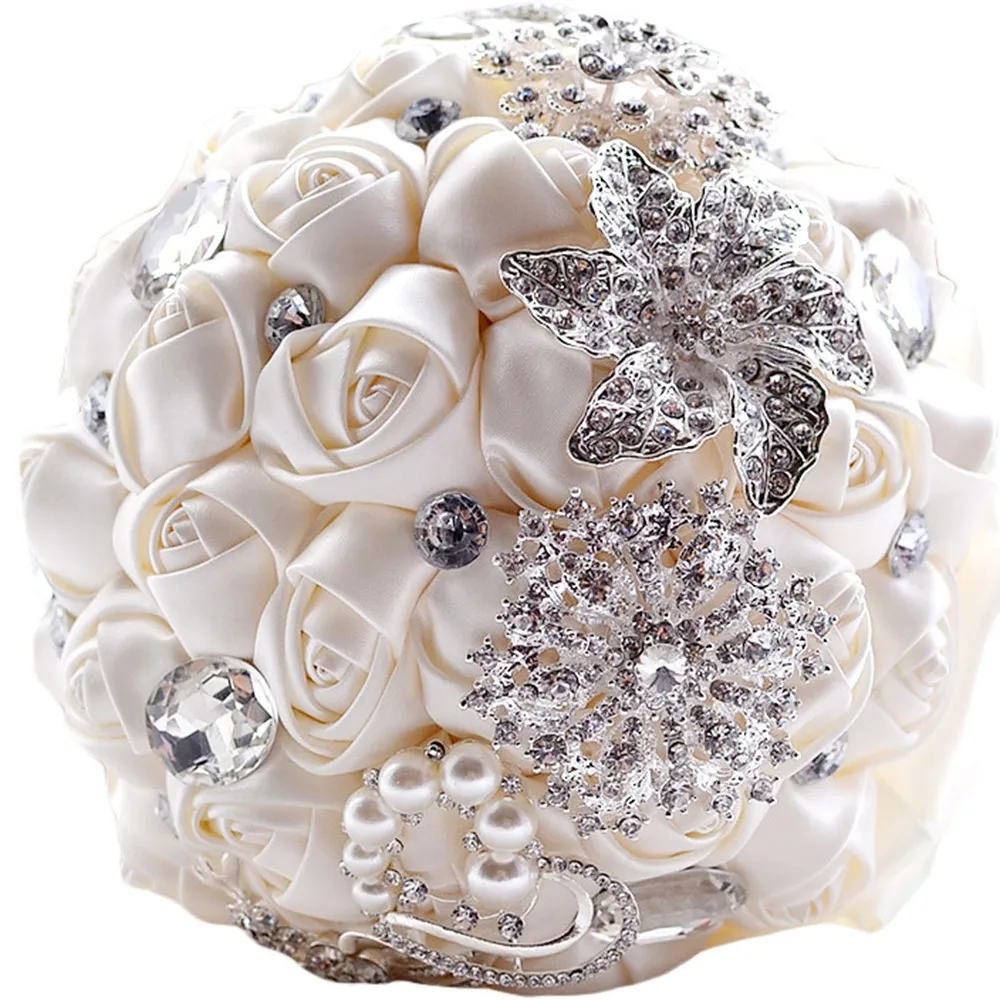 

Artificial Wedding Bouquets Hand made Flower Rhinestone Bridesmaid Crystal Bridal Wedding Bouquet de mariage