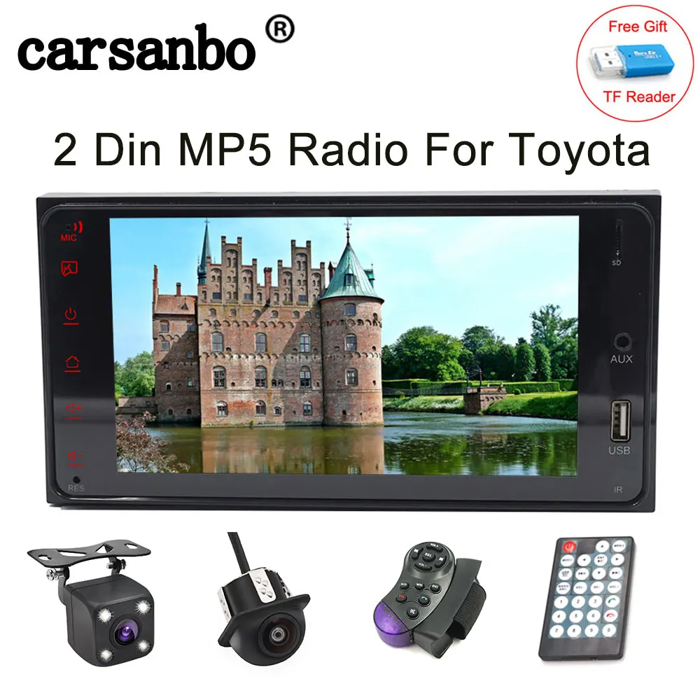 

2 Din Car Radio 7 inch Touch Screen MP4 MP5 Bluetooth Auto Multimedia Player USB Mirror link Android / IOS 2 Din MP5 For Toyota